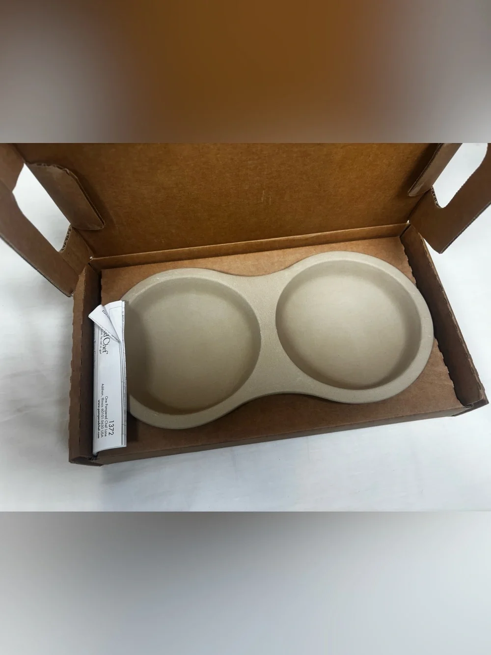 Pampered Chef Stoneware Microwave Egg Cooker DoubleCooker 1372 NEW/NIB w/instxns